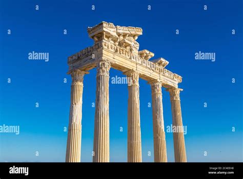 Ruins of the Temple of Apollo in Side in a beautiful summer day ...