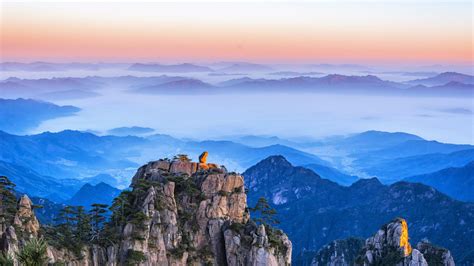 asia, sky, mt. huangshan, 4K, landscape, huangshan, china, mountain ...