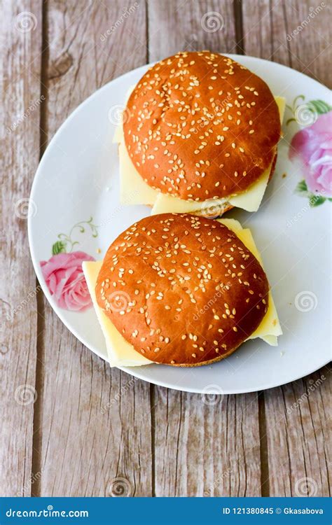 Cheese Burger stock image. Image of food, buttered, darkened - 121380845