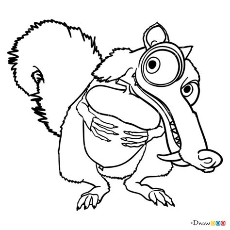 How to Draw Scrat, Ice Age | Cartoon character tattoos, Disney drawings ...