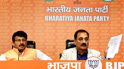 New Delhi : BJP state president Virendra Sachdeva addresses a press ...