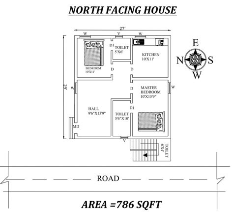 Amazing 54 North Facing House Plans As Per Vastu Shastra | Civilengi