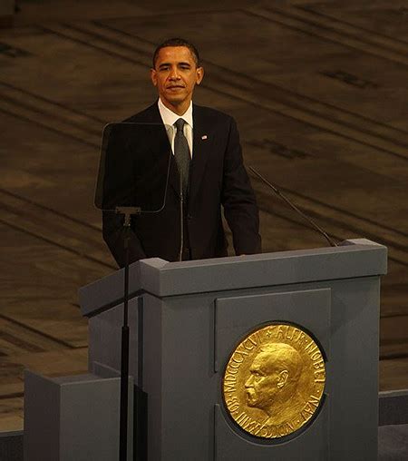 Barack Obama, pictured during the Nobel Peace Prize speech… | Flickr