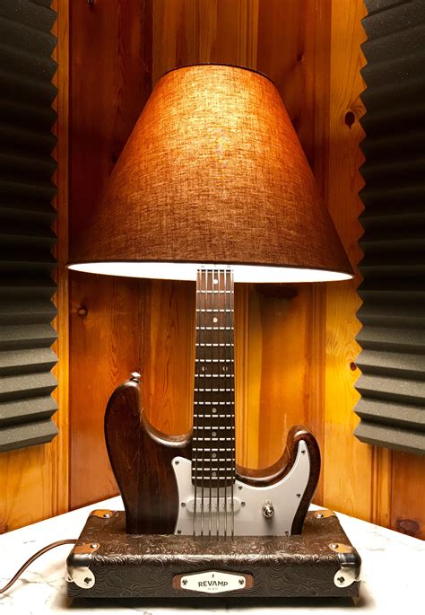 Guitar Lamp - Strat Style Dark Wood Grain #034 of Collection – Revamp Man