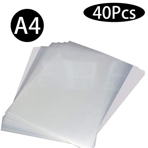 A4 Inkjet Transparency Paper (40 Pack) 100% Clear Transparency Film for ...