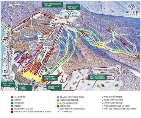 Wisp Ski Resort Map - Mammoth Mountain Trail Map