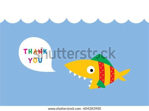 Cute Fish Thank You Card Vector Stock Vector (Royalty Free) 604283900