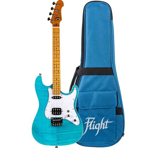 Flight Pathfinder Ocean Blue Baritone Electric Ukulele - Hal Leonard Australia