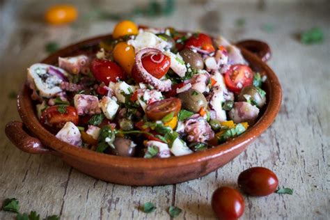 Octopus Salad with Lemon Pepper Dressing | Jen Reviews | Recipe | Stuffed peppers, Octopus salad ...