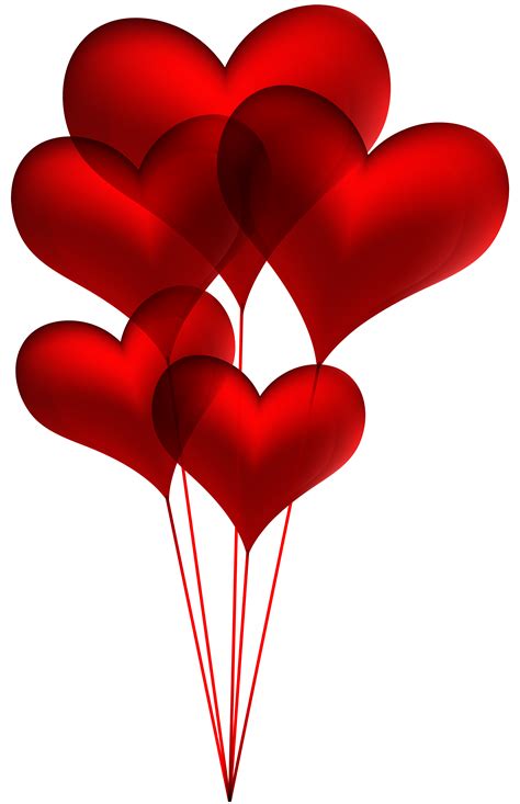 Red Heart Balloons Transparent PNG Clip Art Image | Gallery Yopriceville - High-Quality Images ...