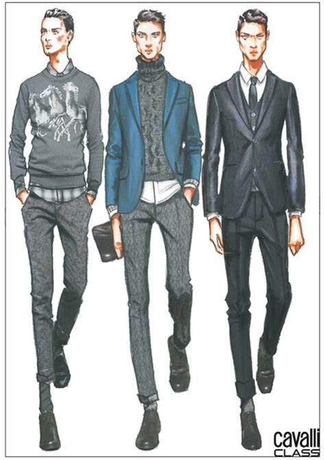 Cavalli Class Sketch | Fashion sketches men, Mens fashion illustration ...