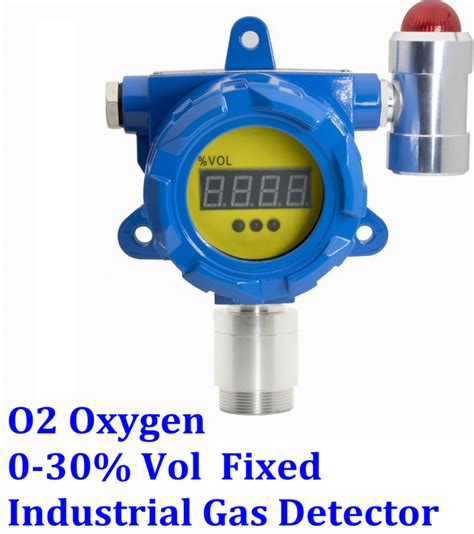 O2 Oxygen Fixed Gas Detector With Display Alarm Industrial Monitor 0-30% Vol - Win Sensors