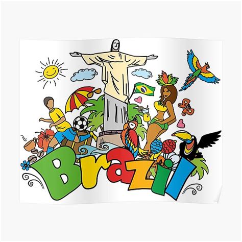 "Funny cartoon brazil picture" Poster for Sale by naum100 | Redbubble