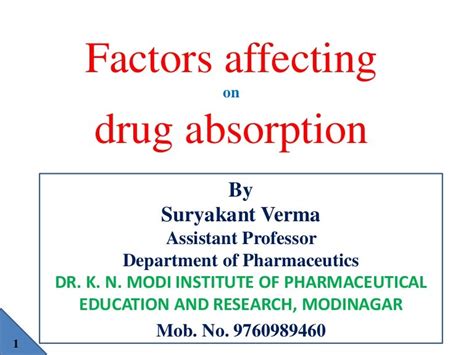 Factors affecting drug absorption