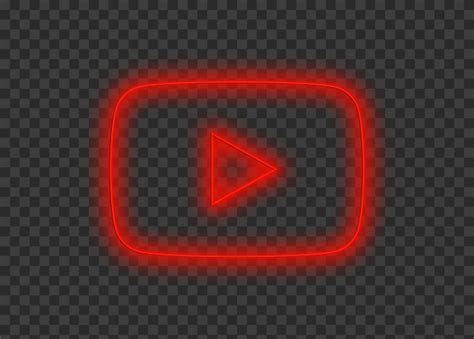 HD Black & Red Neon Round Youtube YT Sign Symbol PNG | Citypng