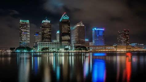 The Tampa Bay Skyline Is Shown With Buildings In The Background, Tampa ...