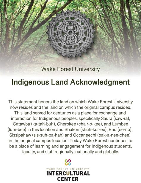 WFU Indigenous Land Acknowledgment - Intercultural Center