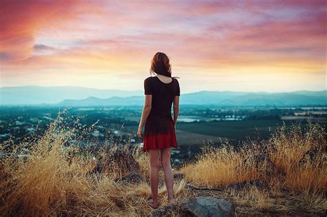 Online crop | HD wallpaper: girl, landscape, view | Wallpaper Flare