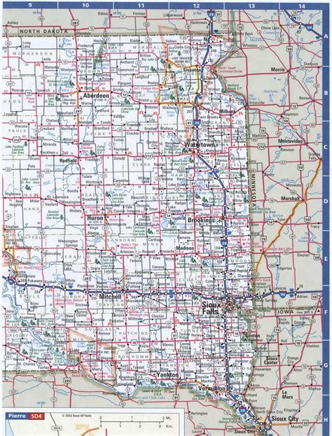 South Dakota detailed roads map.South Dakota state highway map