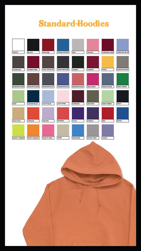 HOODIE COLORS – LEGENDSWORLDWIDE