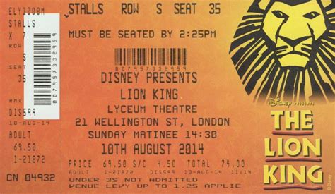 Lion king tickets | Rey leon, Rey