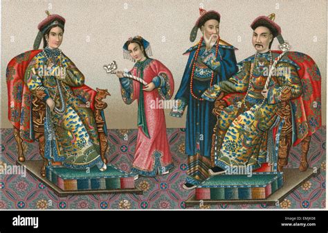 Manchu Officials, China, Chromolithograph, circa 1820 Stock Photo - Alamy