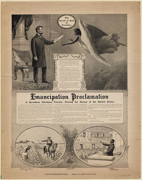 Emancipation proclamation of President Abraham Lincoln Freeing the Slaves of the United States ...