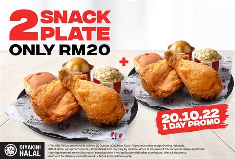 KFC is selling 2 Snack Plates for RM20, TODAY ONLY. Here’s the details.