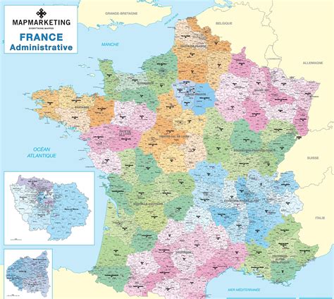 Buy French Administrative - Political Wall of France Online at ...