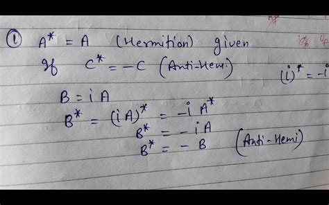 If an operator a is hermitian operator, check whether operator b = ia is hermitian