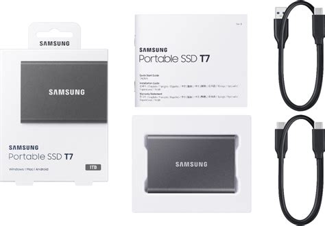 Samsung T7 1TB External USB 3.2 Gen 2 Portable SSD with Hardware ...