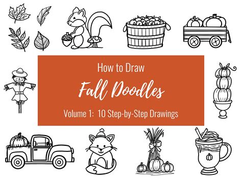 How to Draw Cute Fall Doodles, Printable Worksheets, Bullet Journal ...