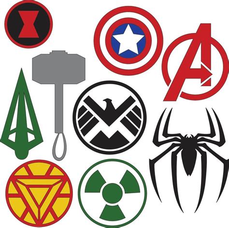 the avengers logos are all different colors and sizes, but one is not in color