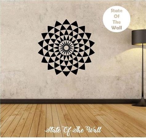 Geometric Wall Decal ILLUSION Sticker Art Decor Bedroom Design Mural Interior Design Buddha ...