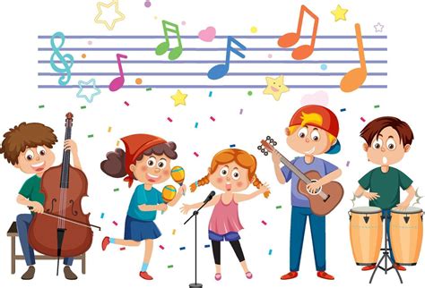 Children playing musical instrument 13321179 Vector Art at Vecteezy