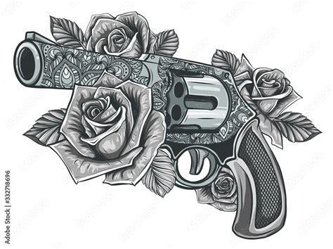 Colt Revolver Tattoo Designs