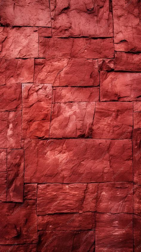 Premium AI Image | Red stone wall texture background