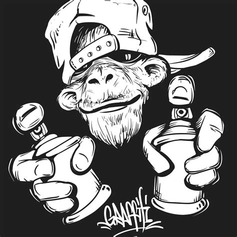 Graffiti Monkey Wall Art | Digital Art