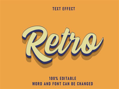 Retro Text Effect Editable Font Color Solid Style Vintage By Arendxstudio | TheHungryJPEG