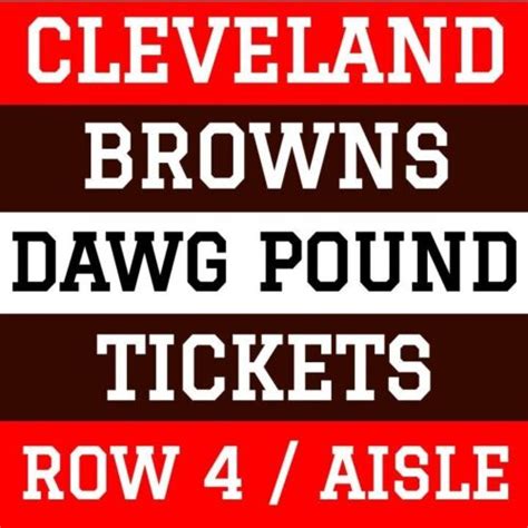 CLEVELAND BROWNS vs PITTSBURGH STEELERS (2 of 4) DAWG POUND TICKETS ...