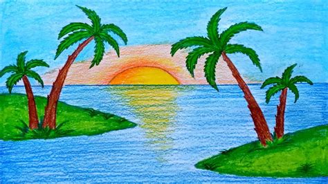 Island Drawing Easy - How to Draw an Island - Really Easy Drawing Tutorial : Drawing island easy ...