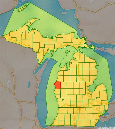 Map of Mason County, Michigan - Thong Thai Real