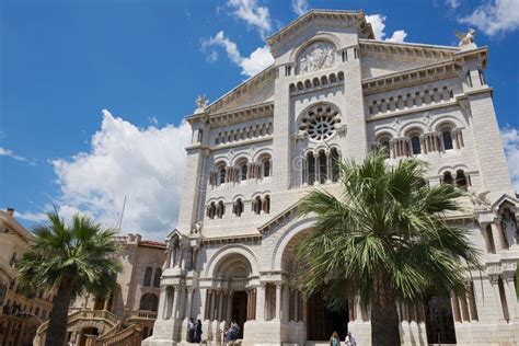 Exterior of the Monaco Cathedral (Cathedrale De Monaco) in Monaco-Ville ...