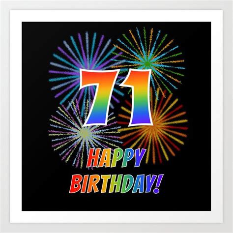 71st Birthday "71" & "HAPPY BIRTHDAY!" w/ Rainbow Spectrum Colors + Fun ...