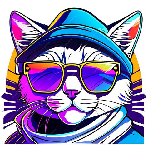 Premium Vector | Graffiti art a cool cat with sunglasses front white background epic instagram ...