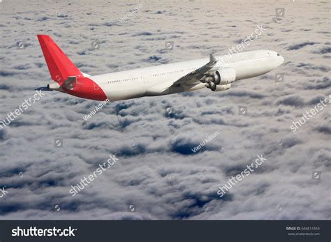 Plane Clouds On Plane Nature Background Stock Photo 646814353 ...