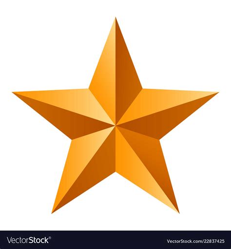 Gold xmas star icon realistic style Royalty Free Vector