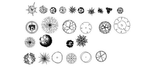 Tree plan of different block in AutoCAD - Cadbull