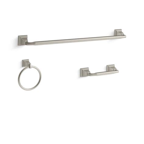 KOHLER Kallan 3-Piece Bathroom Hardware Set in Vibrant Brushed Nickel K ...