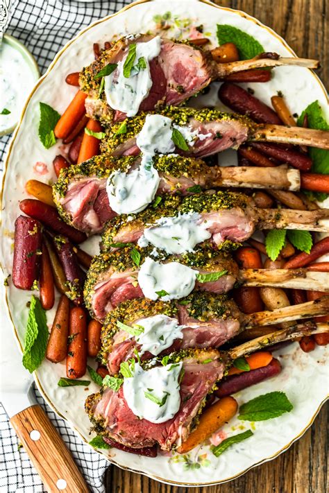 Herb Crusted Rack of Lamb Recipe with Mint Yogurt Sauce